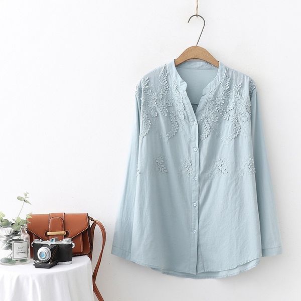 women's blouses & shirts 3d flowers stitch wheat v-neck long sleeve cotton shirt blouse 010061 5s8r, White
women's blouses & shirts 3d flowers stitch wheat v-neck long sleeve cotton shirt blouse 010061 5s8r, White