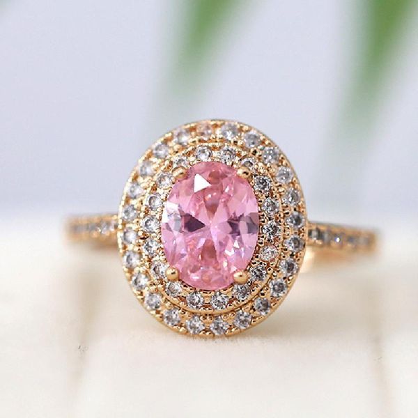 classic ring birthstone ring pink sapphire 8*6mm oval cut pink cz 18k gold plated cooper halo, Slivery;golden
classic ring birthstone ring pink sapphire 8*6mm oval cut pink cz 18k gold plated cooper halo, Slivery;golden