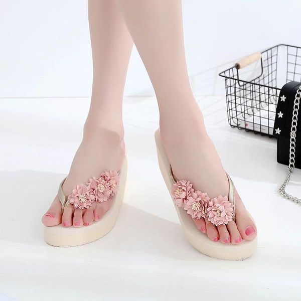 women slippers beach summer flip flops shoes woman thick soles platform sandals flowers ladies, Black
women slippers beach summer flip flops shoes woman thick soles platform sandals flowers ladies, Black
