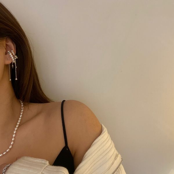 pearl chain earbone clip long super fairy sweet earrings no ear hole earrings women new 101, Silver
pearl chain earbone clip long super fairy sweet earrings no ear hole earrings women new 101, Silver