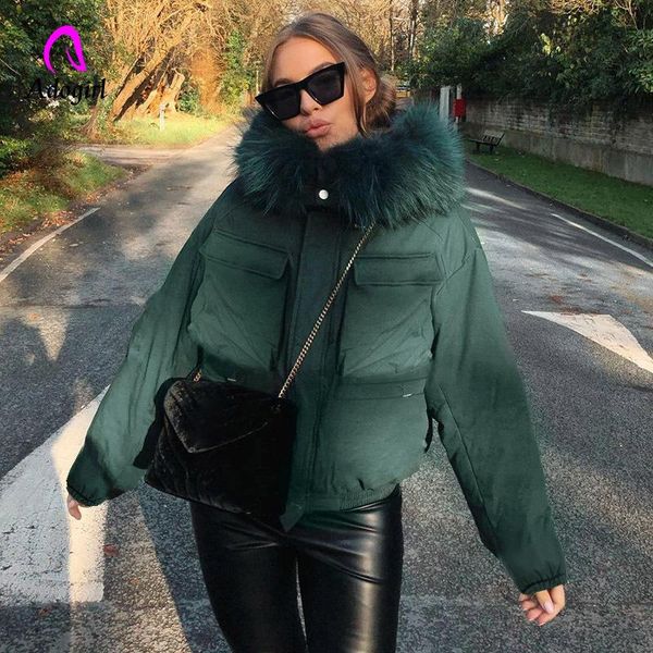 women's jackets furry fur collar coat 2022 winter jacket women white duck down parkas female smooth army green thick warm outerwear, Black;brown
women's jackets furry fur collar coat 2022 winter jacket women white duck down parkas female smooth army green thick warm outerwear, Black;brown