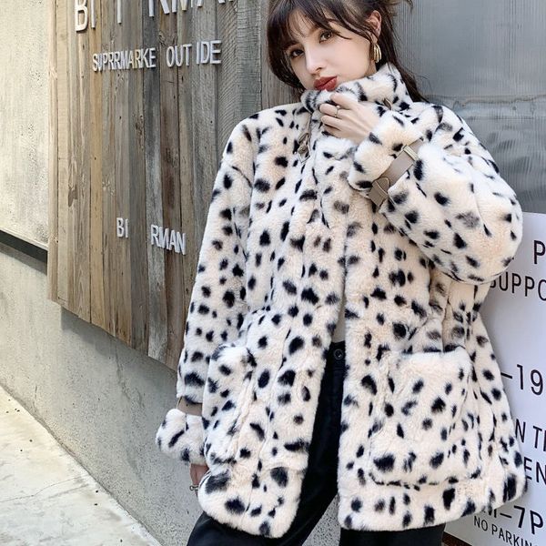 2021 autumn winter stand-up collar leopard-print fur coat women korean loose lamb wool faux rabbit jacket female, Black
2021 autumn winter stand-up collar leopard-print fur coat women korean loose lamb wool faux rabbit jacket female, Black