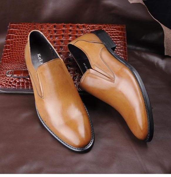 dress shoes style pointed toe men's genuine cowhide leather business oxford men great design formal wedding, Black
dress shoes style pointed toe men's genuine cowhide leather business oxford men great design formal wedding, Black