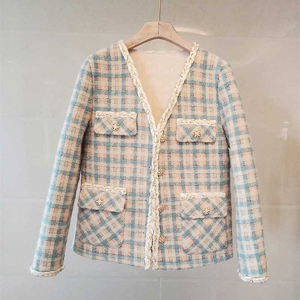 arrival spring vintage tweed jacket coat women's plaid tassel slim woolen jackets office work wear outwear 210529, Black;brown
arrival spring vintage tweed jacket coat women's plaid tassel slim woolen jackets office work wear outwear 210529, Black;brown