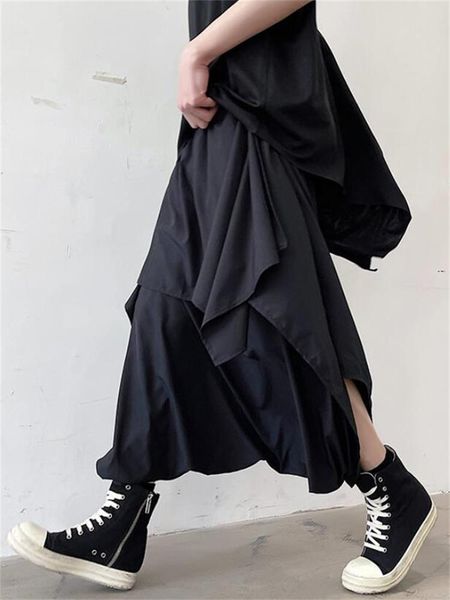 men's pants summer irregular three-dimensional cut design crotch halen japanese loose large size skirt, Black
men's pants summer irregular three-dimensional cut design crotch halen japanese loose large size skirt, Black
