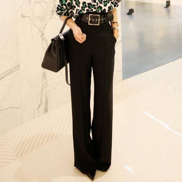 women's pants & capris spring autumn ol women work straight high waist maxi long casual wide leg office female sashes loose fit trouser, Black;white
women's pants & capris spring autumn ol women work straight high waist maxi long casual wide leg office female sashes loose fit trouser, Black;white