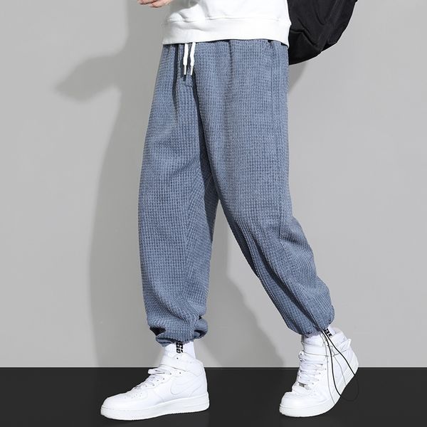 2021 autumn and winter men's new corduroy leggings national fashion high-grade waffle comfortable loose casual pants, White;black
2021 autumn and winter men's new corduroy leggings national fashion high-grade waffle comfortable loose casual pants, White;black
