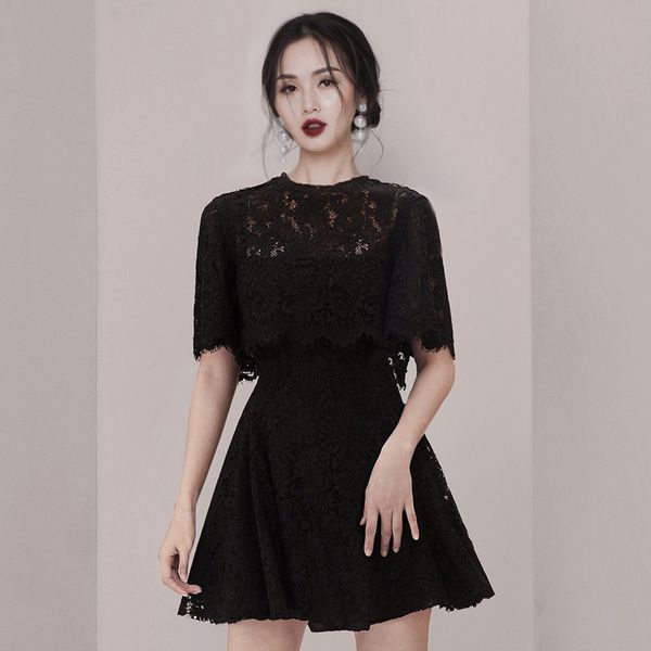 two piece dress runway summer new women o neck short + sling lace a-line slim mini 2 set elegant party fashion vestidos mhr9, White
two piece dress runway summer new women o neck short + sling lace a-line slim mini 2 set elegant party fashion vestidos mhr9, White