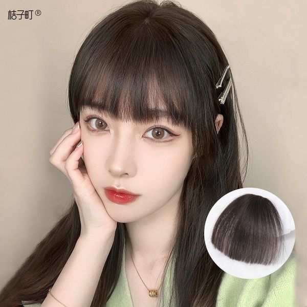 natural red women's traceless net qi liuhai real hair air piece fake cartoon invisible one knife wig bangs, Black
natural red women's traceless net qi liuhai real hair air piece fake cartoon invisible one knife wig bangs, Black