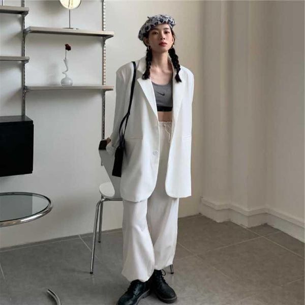 women's suits & blazers 2021 spring and autumn korean version net red loose casual suit medium length versatile thin long sleeve coat f, White;black
women's suits & blazers 2021 spring and autumn korean version net red loose casual suit medium length versatile thin long sleeve coat f, White;black