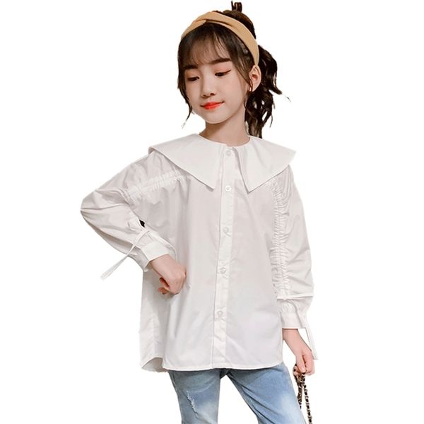 blouses for girls solid color white shirts casual style kids blouse spring autumn school uniform 210527, White;black
blouses for girls solid color white shirts casual style kids blouse spring autumn school uniform 210527, White;black