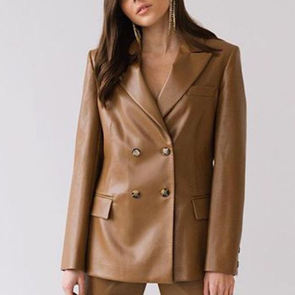 women's suits & blazers cp double breasted notched women fashion solid jackets elegant pu office lady pockets female ladie, White;black
women's suits & blazers cp double breasted notched women fashion solid jackets elegant pu office lady pockets female ladie, White;black