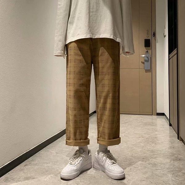 men's pants autumn corduroy men fashion retro casual plaid streetwear hip hop loose straight trousers male large size, Black
men's pants autumn corduroy men fashion retro casual plaid streetwear hip hop loose straight trousers male large size, Black