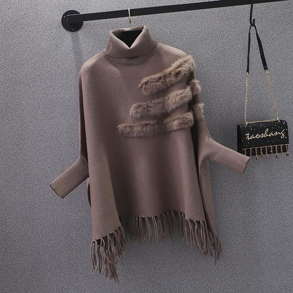 superaen 2021 autumn plus size turtleneck pullover tassel patchwork solid loose sweater women cape women's sweaters, White;black
superaen 2021 autumn plus size turtleneck pullover tassel patchwork solid loose sweater women cape women's sweaters, White;black