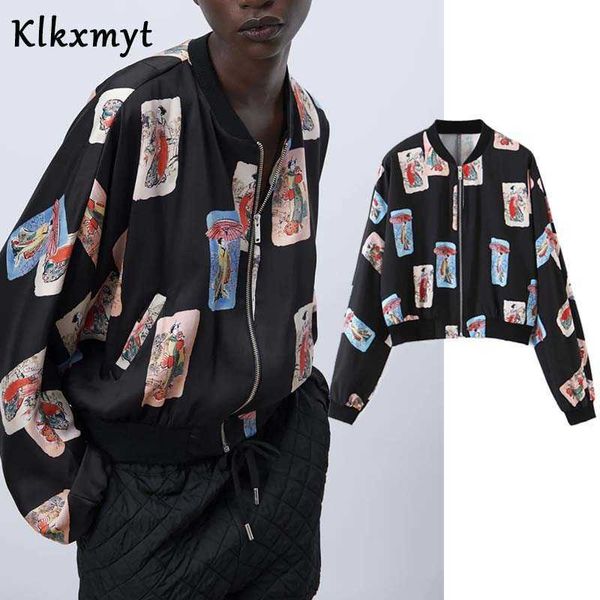 klkxmyt za jacket women fashion character print loose coat vintage long sleeve zipper female outerwear chic 210527, Black;brown
klkxmyt za jacket women fashion character print loose coat vintage long sleeve zipper female outerwear chic 210527, Black;brown