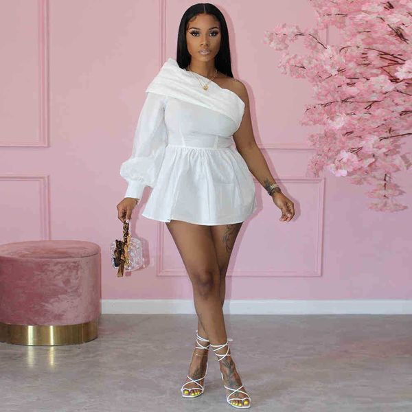one shoulder asymmetrical long sleeve short dress summer for women sweet girl shirt fashion high waist blouse 210520, Black;gray
one shoulder asymmetrical long sleeve short dress summer for women sweet girl shirt fashion high waist blouse 210520, Black;gray