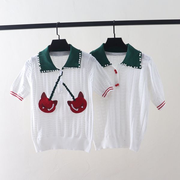 t shirt qiao xin trembling voice with the same pearl, cherry sweater, short sleeved , tiktok design, White
t shirt qiao xin trembling voice with the same pearl, cherry sweater, short sleeved , tiktok design, White