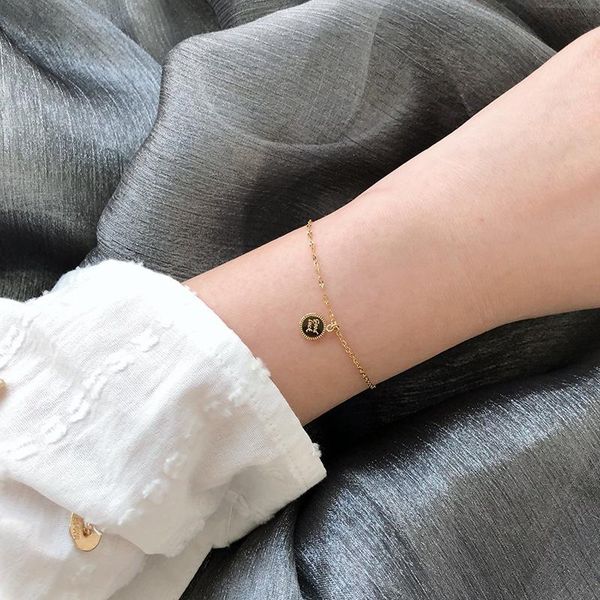 link, chain gold good luck lucky round pendant bracelet for women adjustable jewelry gifts girl, Black
link, chain gold good luck lucky round pendant bracelet for women adjustable jewelry gifts girl, Black