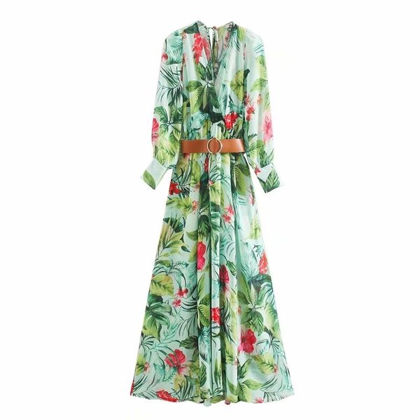 women vintage v neck red floral green leaves print casual midi dress ladies sashes vestidos chic chiffon dresses ds3635 210419, Black;gray
women vintage v neck red floral green leaves print casual midi dress ladies sashes vestidos chic chiffon dresses ds3635 210419, Black;gray