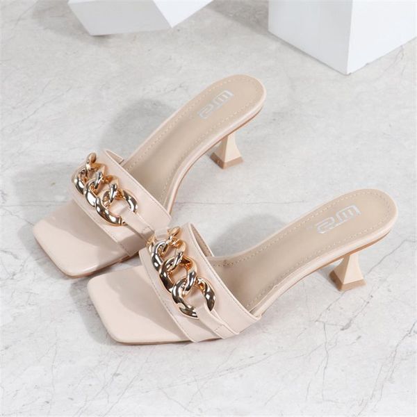 slippers women sandals mental chain shoes summer 6cm heels female slides mules ladies slipper fashion casual footwear size 36-41, Black
slippers women sandals mental chain shoes summer 6cm heels female slides mules ladies slipper fashion casual footwear size 36-41, Black