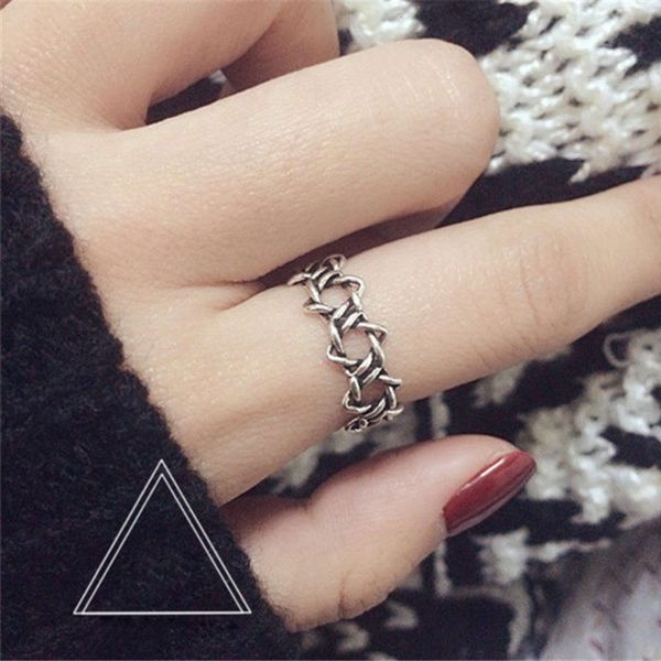 japanese and korean simple chaoren s925 pure silver creative make old mahua six star index finger ring, Black
japanese and korean simple chaoren s925 pure silver creative make old mahua six star index finger ring, Black