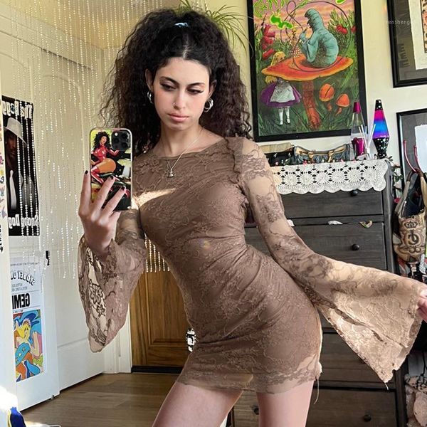 casual dresses weiyao y2k lace women solid brown vintage kawaii clothes flared sleeve elegant fashion fairycore grunge bodycon dress, Black;gray
casual dresses weiyao y2k lace women solid brown vintage kawaii clothes flared sleeve elegant fashion fairycore grunge bodycon dress, Black;gray