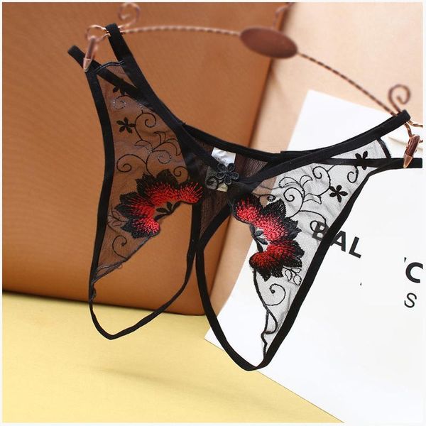exotic mesh see-through thong open crotch embroidery hollow temptation ladies panties women's erotic lingerie sissy, Black;pink 
exotic mesh see-through thong open crotch embroidery hollow temptation ladies panties women's erotic lingerie sissy, Black;pink