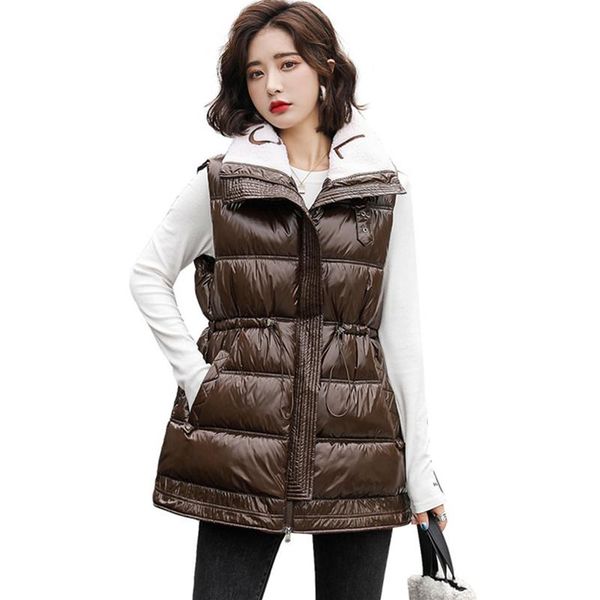 women's vests glossy winter for women letter embroidery lamb velvet stand collar waterproof cotton padded sleeveless puffer jackets y07, Black;white
women's vests glossy winter for women letter embroidery lamb velvet stand collar waterproof cotton padded sleeveless puffer jackets y07, Black;white