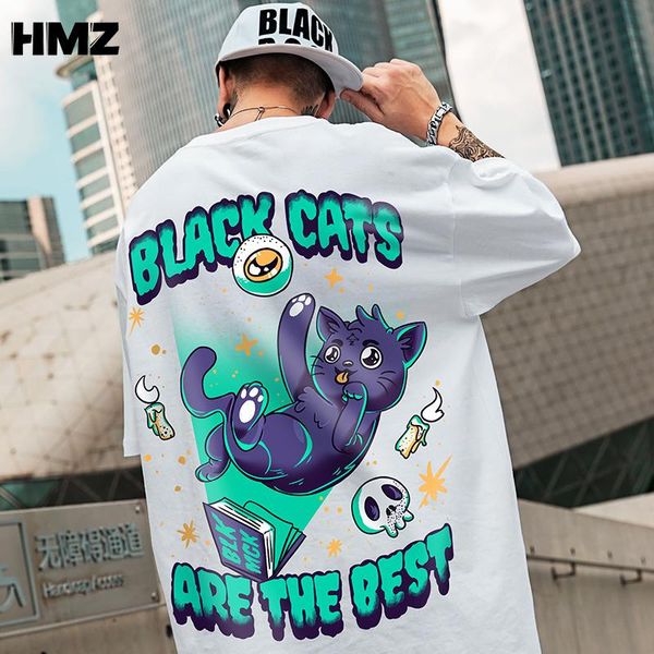 men's t-shirts hmz oversize half sleeve t shirts black cat print harajuku tee casual streetwear 100% cotton homme clothing drop, White;black
men's t-shirts hmz oversize half sleeve t shirts black cat print harajuku tee casual streetwear 100% cotton homme clothing drop, White;black