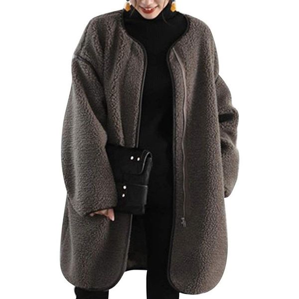 women's jackets spring plush fleece jacket women 2021 casual long mujer coat fashion loose oversize outwear overcoat brown, Black;brown
women's jackets spring plush fleece jacket women 2021 casual long mujer coat fashion loose oversize outwear overcoat brown, Black;brown