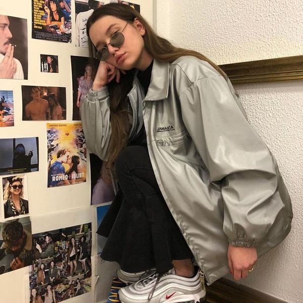 women's jackets b-toto american retro silver gray trendy cool bf jacket ins female spring and autumn mid-length 2021 fashion, Black;brown
women's jackets b-toto american retro silver gray trendy cool bf jacket ins female spring and autumn mid-length 2021 fashion, Black;brown