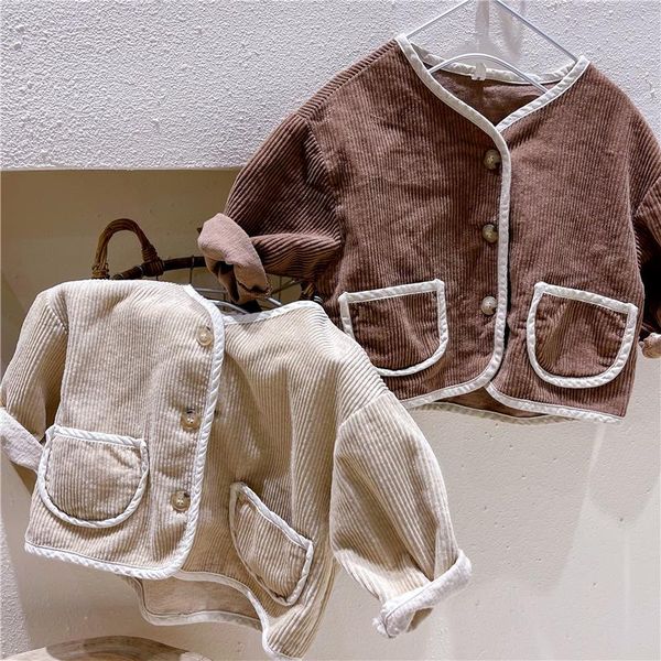 jackets 2021 autumn kids corduroy coats korean style solid color cardigan toddlers children pockets outerwear, Blue;gray
jackets 2021 autumn kids corduroy coats korean style solid color cardigan toddlers children pockets outerwear, Blue;gray