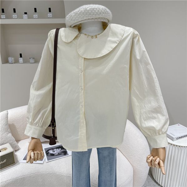 blouses spring summer fashion niche design feminine sweet temperament loose and versatile shirt with tilted collar, White
blouses spring summer fashion niche design feminine sweet temperament loose and versatile shirt with tilted collar, White