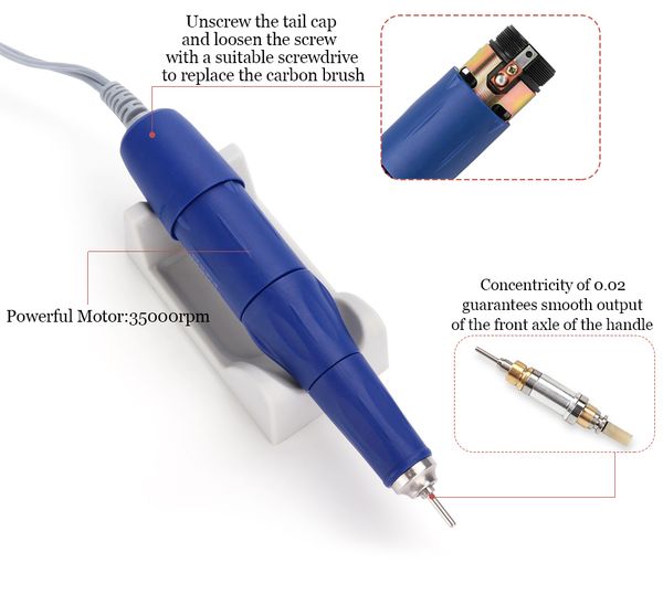 strong 210 nail drill handle manicure machine 35000rpm 105l electric nail drill handpiece pedicure bit file polish nail art tool
strong 210 nail drill handle manicure machine 35000rpm 105l electric nail drill handpiece pedicure bit file polish nail art tool