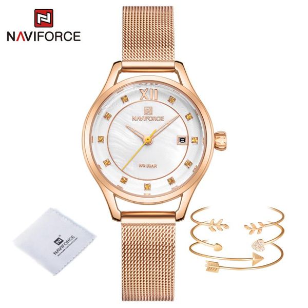 wristwatches 2021 naviforce watch for women rose gold yellow luxury business with diamonds stainless steel quartz calendar watches, Slivery;brown
wristwatches 2021 naviforce watch for women rose gold yellow luxury business with diamonds stainless steel quartz calendar watches, Slivery;brown