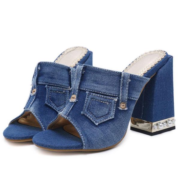 slippers women canvas mule shoes vintage denim heeled sandals fashion pumps peep toe slides high heels size 35-40, Black
slippers women canvas mule shoes vintage denim heeled sandals fashion pumps peep toe slides high heels size 35-40, Black