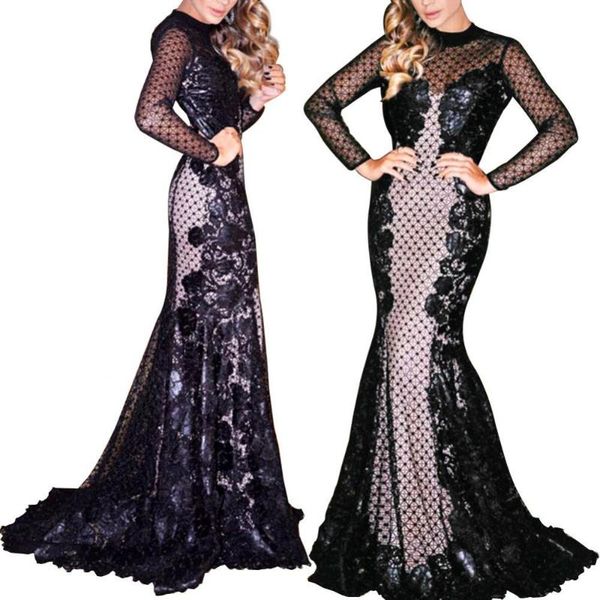 casual dresses women lace long sleeve backless fishtail evening party floor-length dress, Black;gray
casual dresses women lace long sleeve backless fishtail evening party floor-length dress, Black;gray