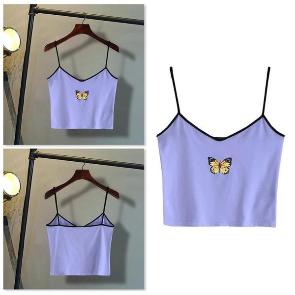women's tanks & camis fashion summer short crop women ladies butterfly print wear vest tank sleeveless purple strappy cut q9z3, White
women's tanks & camis fashion summer short crop women ladies butterfly print wear vest tank sleeveless purple strappy cut q9z3, White