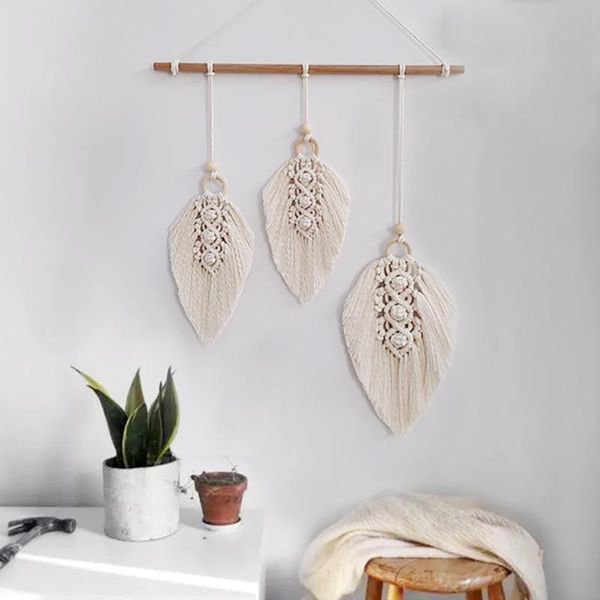 tapestries bohemian style feather leaf shape tapestry hand-woven cotton rope wall hanging ornament home decoration
tapestries bohemian style feather leaf shape tapestry hand-woven cotton rope wall hanging ornament home decoration