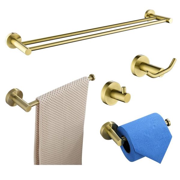 bath accessory set brushed gold wall mounted hand double towel bar ring toilet paper holder robe coat hooks bathroom accessories kit
bath accessory set brushed gold wall mounted hand double towel bar ring toilet paper holder robe coat hooks bathroom accessories kit