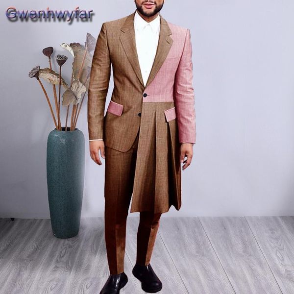 gwenhwyfar men's formal suits custom made notched lapel slim blazers with pants set autumn casual patchwork 2 pcs groom tuxedos &, White;black
gwenhwyfar men's formal suits custom made notched lapel slim blazers with pants set autumn casual patchwork 2 pcs groom tuxedos &, White;black