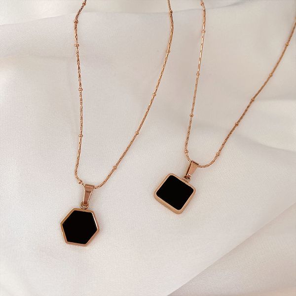 women fashion design black accent hexagon & square pendant necklace with 316l stainless steel beaded chain, Silver
women fashion design black accent hexagon & square pendant necklace with 316l stainless steel beaded chain, Silver