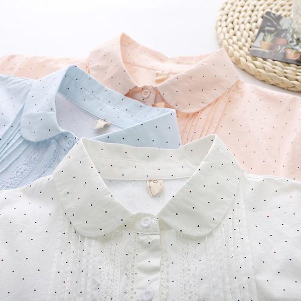 loose polka dot white long sleeve shirts women autumn college style lace blouse ladies elegant blouses and blusas
loose polka dot white long sleeve shirts women autumn college style lace blouse ladies elegant blouses and blusas
