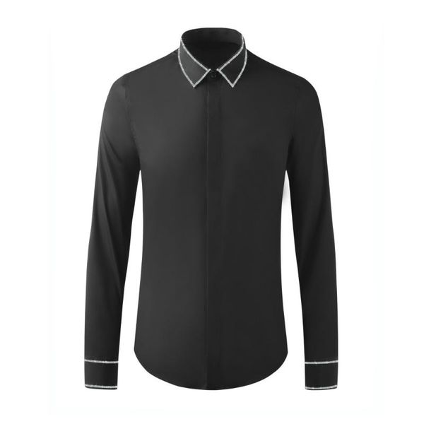 men's casual shirts cotton male luxury diamond collar long sleeve mens dress fashion slim party man plus size 4xl, White;black
men's casual shirts cotton male luxury diamond collar long sleeve mens dress fashion slim party man plus size 4xl, White;black