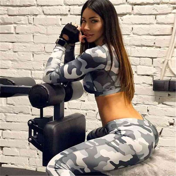 long sleeve sport set women camouflage yoga suit for fitness sportswear leggings gym outfit workout clothes tracksuit wear 210813, Gray
long sleeve sport set women camouflage yoga suit for fitness sportswear leggings gym outfit workout clothes tracksuit wear 210813, Gray
