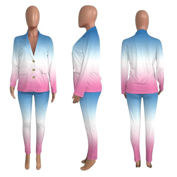 women's two piece pants blazer suits 2021 spring autumn fashion suit polyester printing gradient color temperament commute slim, White
women's two piece pants blazer suits 2021 spring autumn fashion suit polyester printing gradient color temperament commute slim, White
