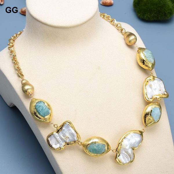 chains gg jewelry natural white keshi baroque pearl om shape gold plated green amazonite nugget chain necklace handmade for women, Silver
chains gg jewelry natural white keshi baroque pearl om shape gold plated green amazonite nugget chain necklace handmade for women, Silver