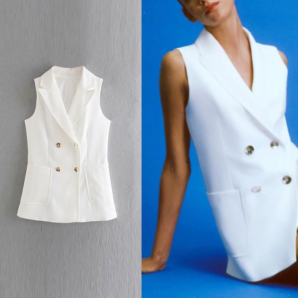 women's jackets 2021 women simply sleeveless double breasted vest jacket autumn office ladies wear casual suit waistcoat outwear, Black;brown
women's jackets 2021 women simply sleeveless double breasted vest jacket autumn office ladies wear casual suit waistcoat outwear, Black;brown
