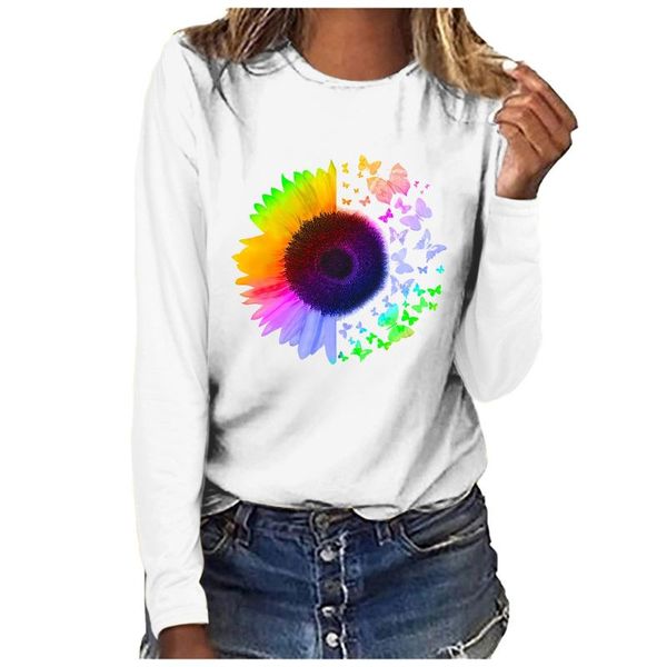 women's t-shirt clothes spring autumn t-shirts pullover ladies casual colorful sunflowers print long sleeve t shirt female fashion, White
women's t-shirt clothes spring autumn t-shirts pullover ladies casual colorful sunflowers print long sleeve t shirt female fashion, White