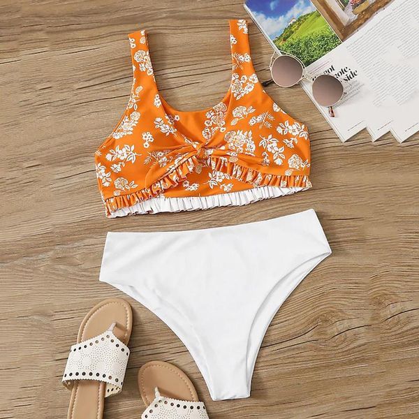 women's swimwear 2021 women floral print swimsuit bikini high waist fashion beachwear summer beach girl, White;black
women's swimwear 2021 women floral print swimsuit bikini high waist fashion beachwear summer beach girl, White;black